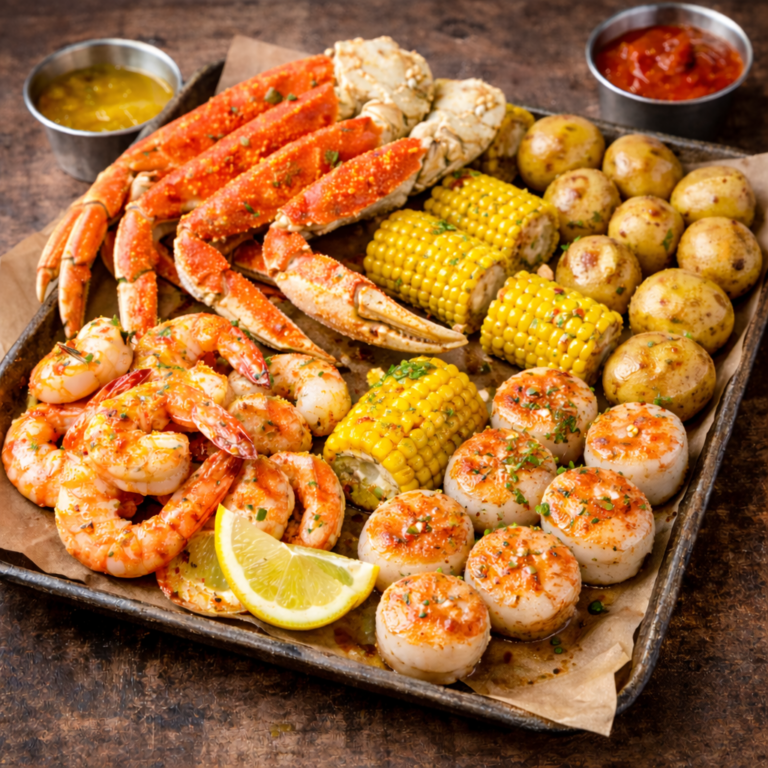 shrimp , red crab